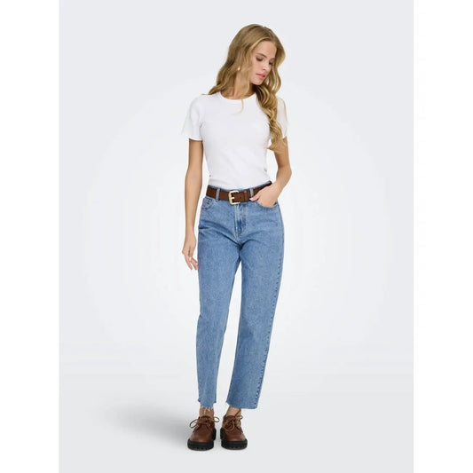 Only Women High Rise Blue Jeans Premium Stretch Cotton Comfort by Only