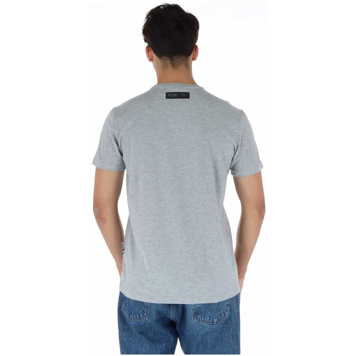 Plein Sport Men's Grey Printed Cotton T-Shirt Style 2