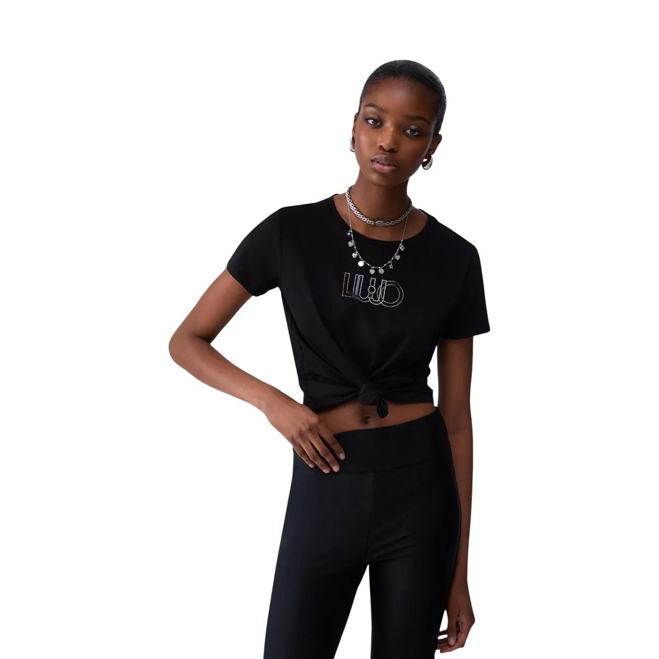Liu Jo Women Premium Cotton Tshirt Classic Fit Soft Everyday Essential by Liu Jo