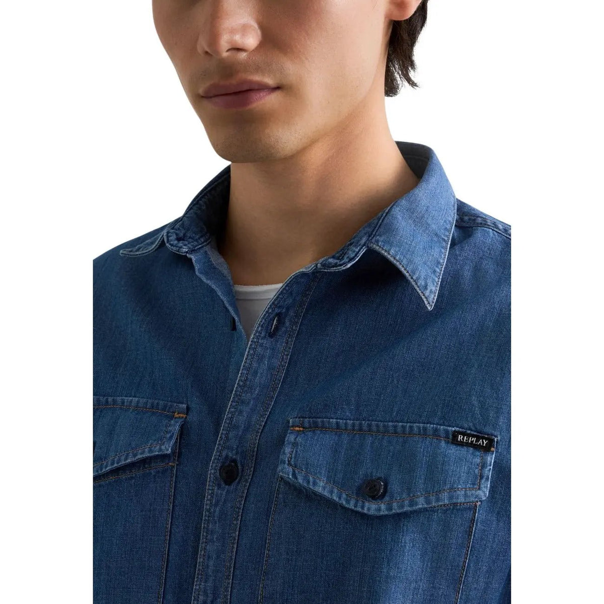 Replay Men's Blue Cotton Shirt