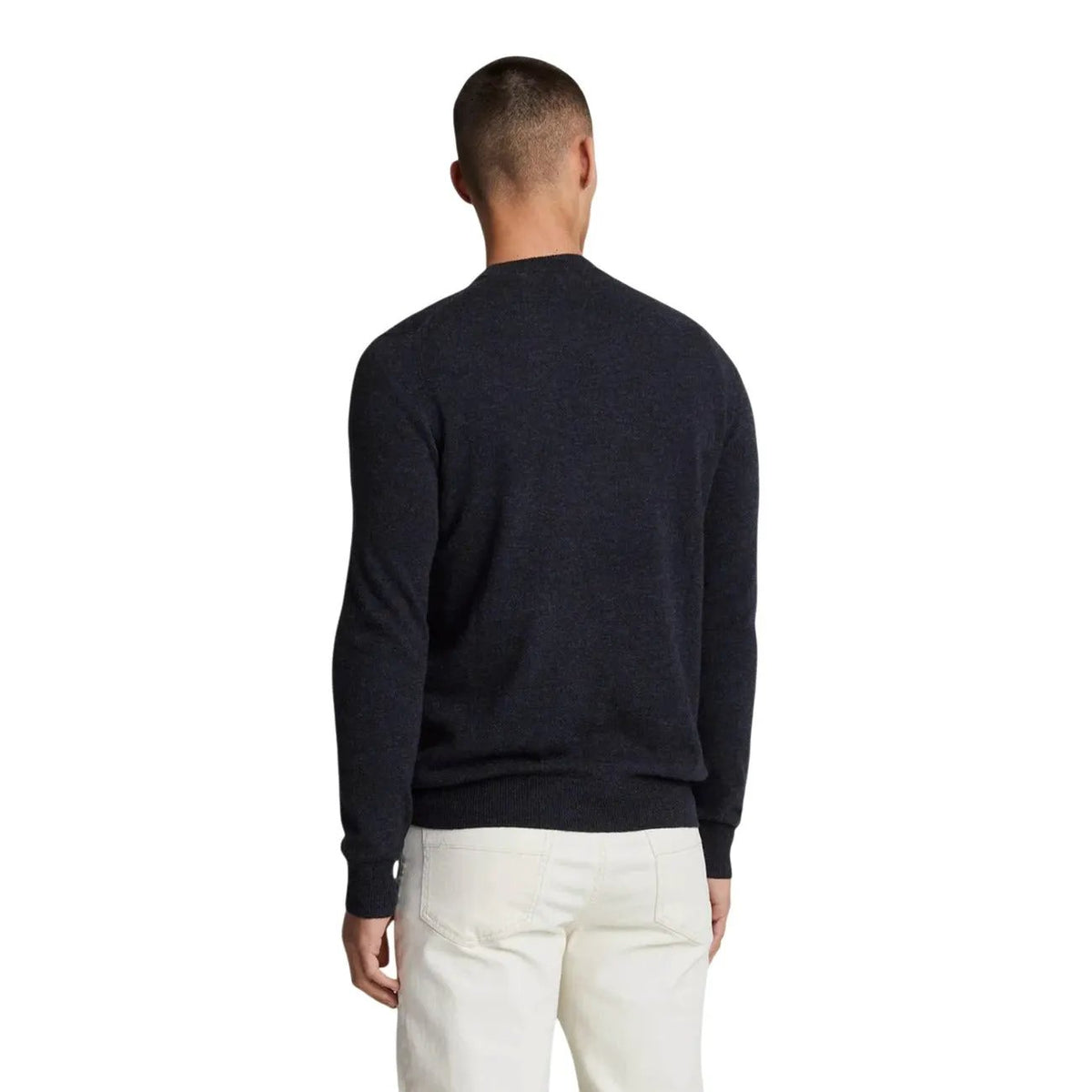 Lyle & Scott Men's Lambswool Blend Black Wool Sweater