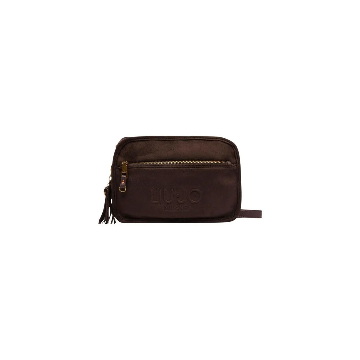 Liu Jo Women's Black Faux Leather Shoulder Bag with Zip Top