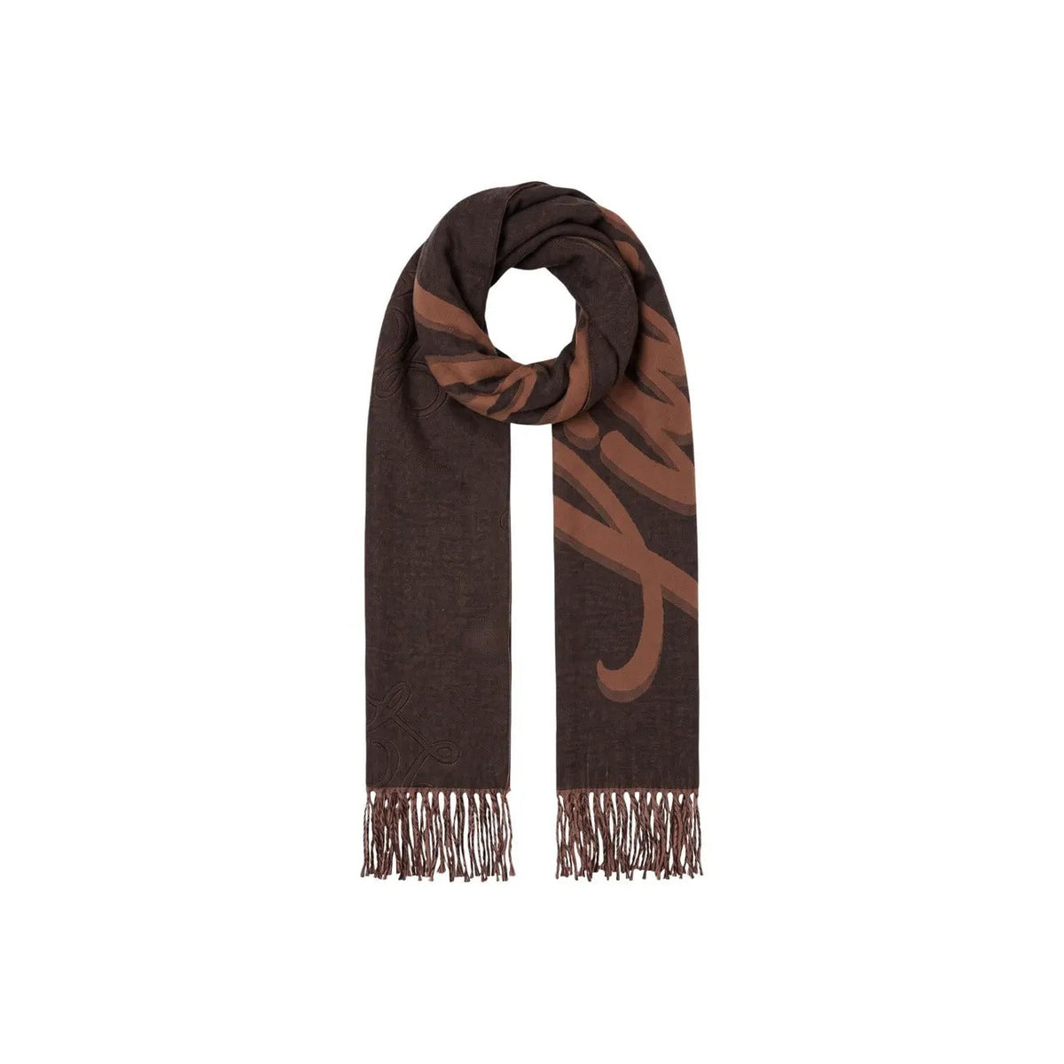 Liu Jo Women Elegant Grey Patterned Winter Scarf Shawl With Fringe Detail by Liu Jo