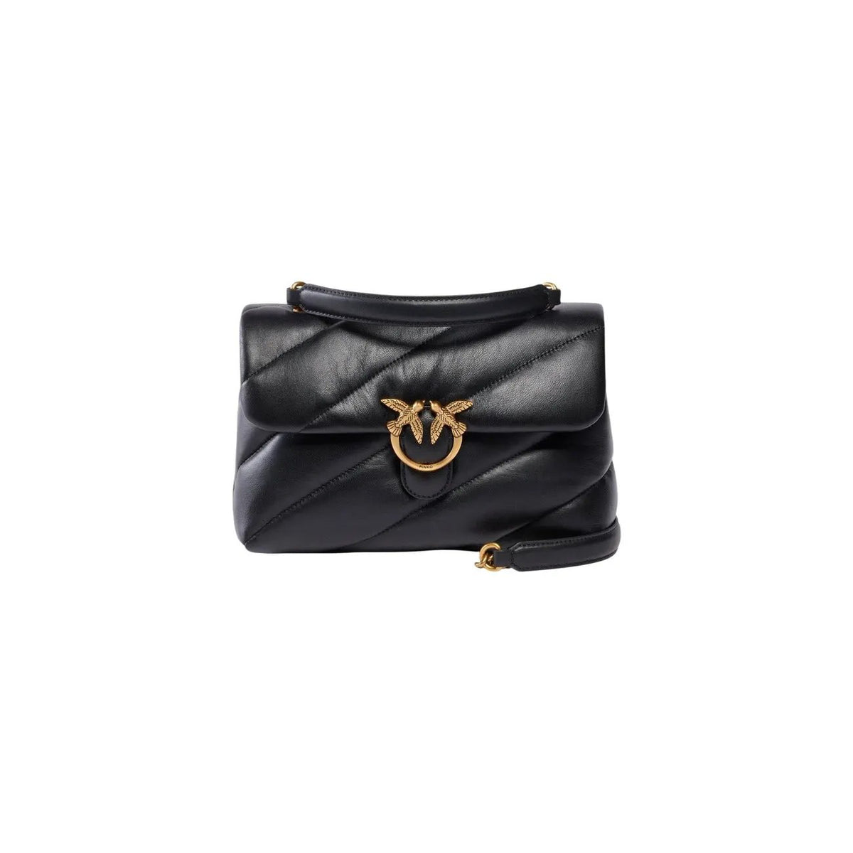 Pinko Women's Puff Black Faux Leather Handbag