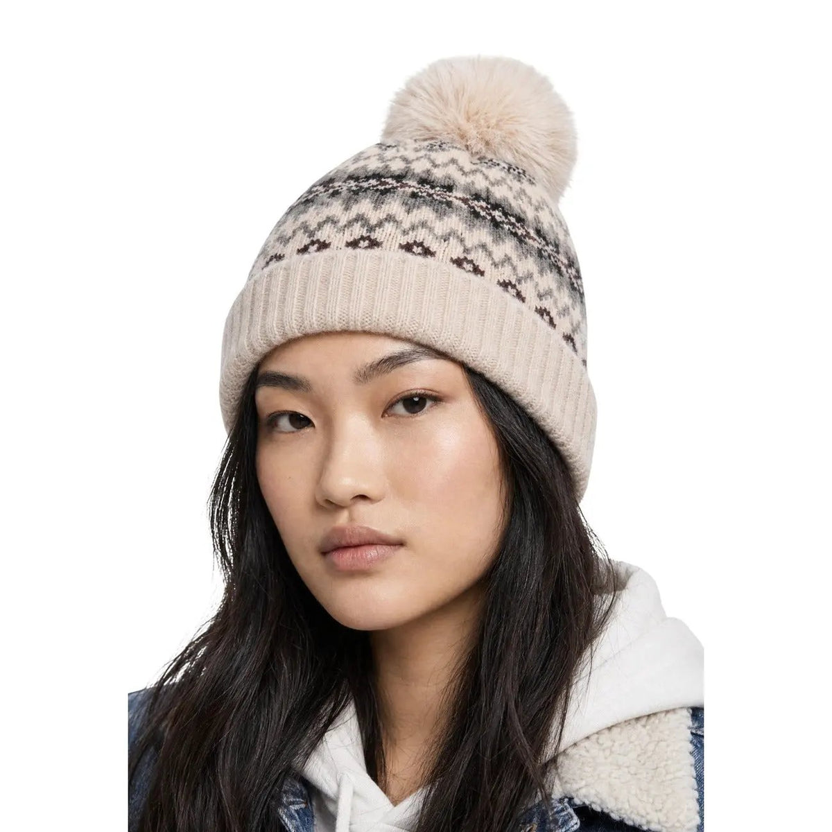 Pieces Women's Annie Beige Knit Hood