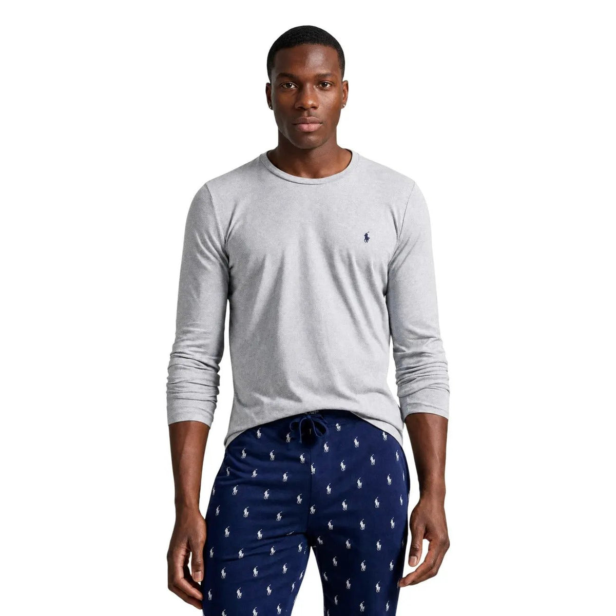 Ralph Lauren Men's Grey Cotton Long Sleeve Sleep Top