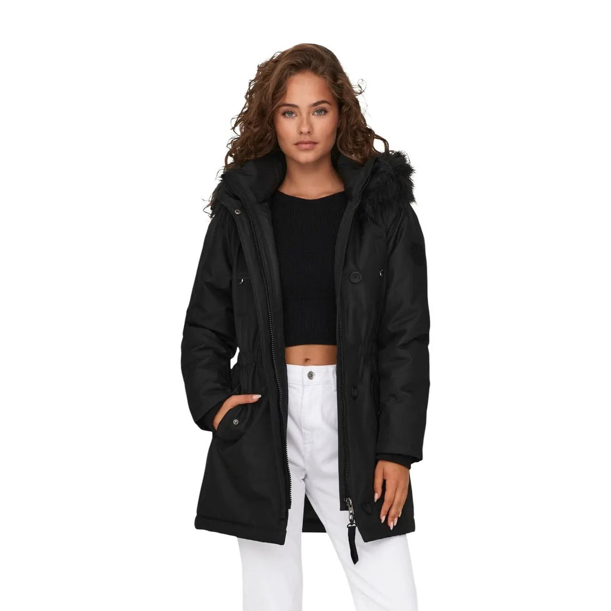 Only Women's Iris Black Hooded Winter Parka