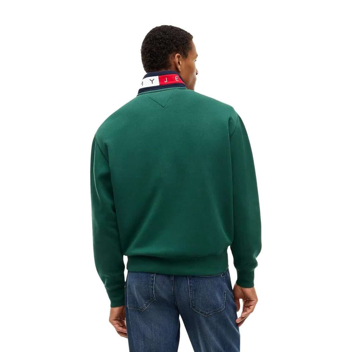 Tommy Hilfiger Jeans Men's Green Zip Turtleneck Sweatshirt