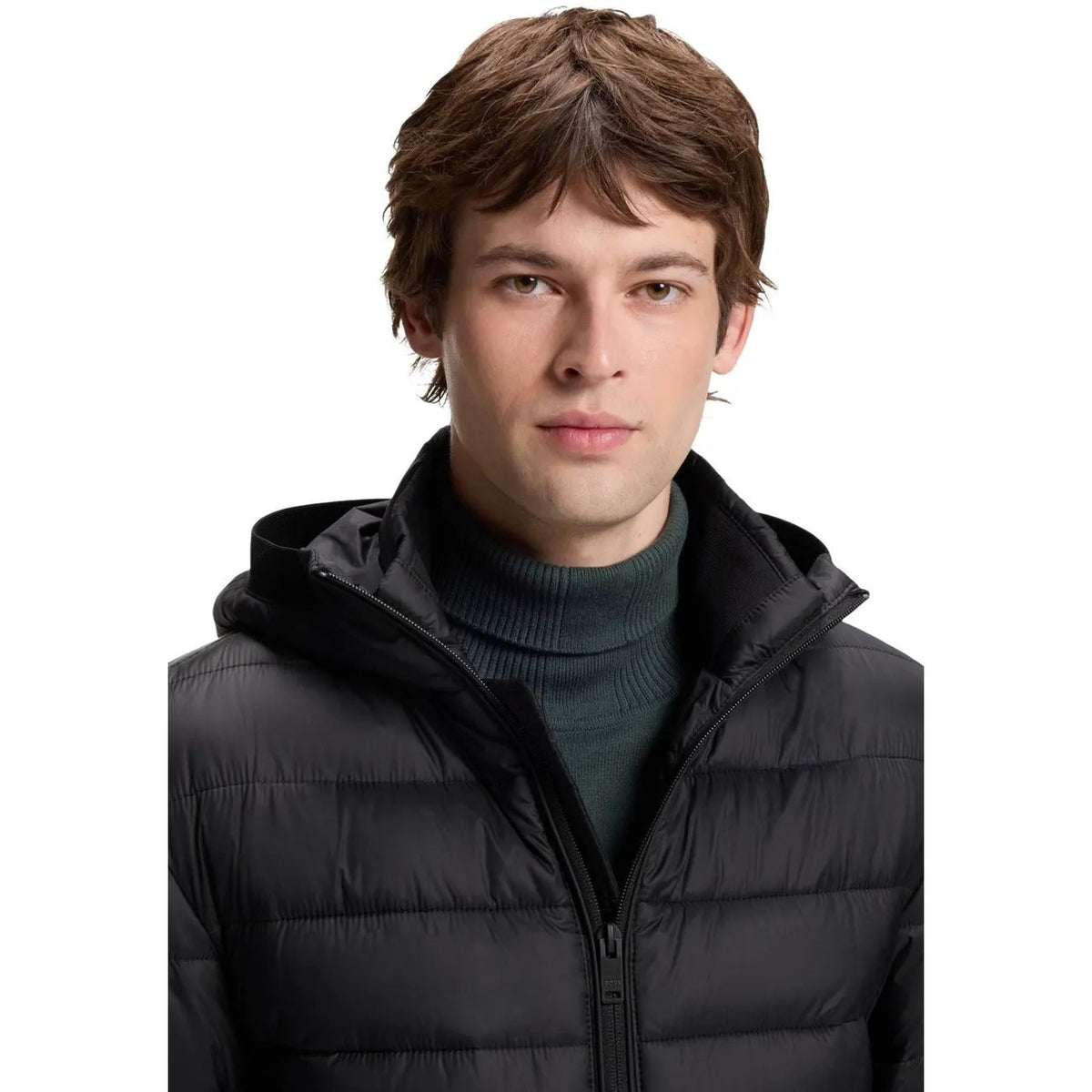 Boss Men's Odenni Black Nylon Hooded Jacket
