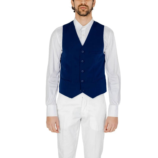 Only & Sons Premium Light Blue Men Button Lightweight Casual Gilet by Only & Sons