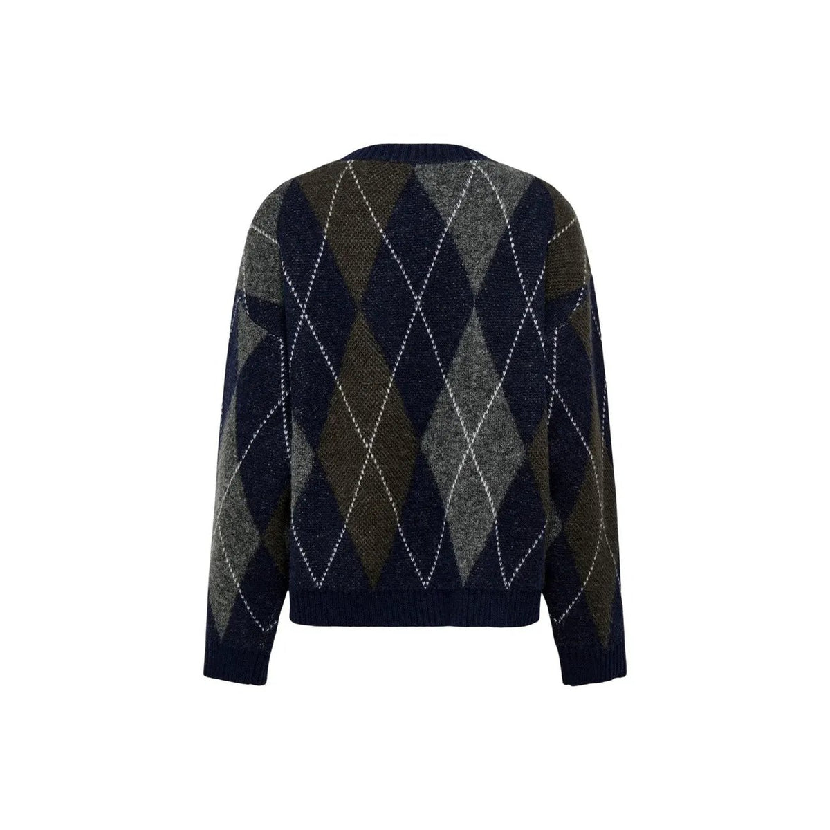 Only Women's Rhombus Blue Argyle Sweater
