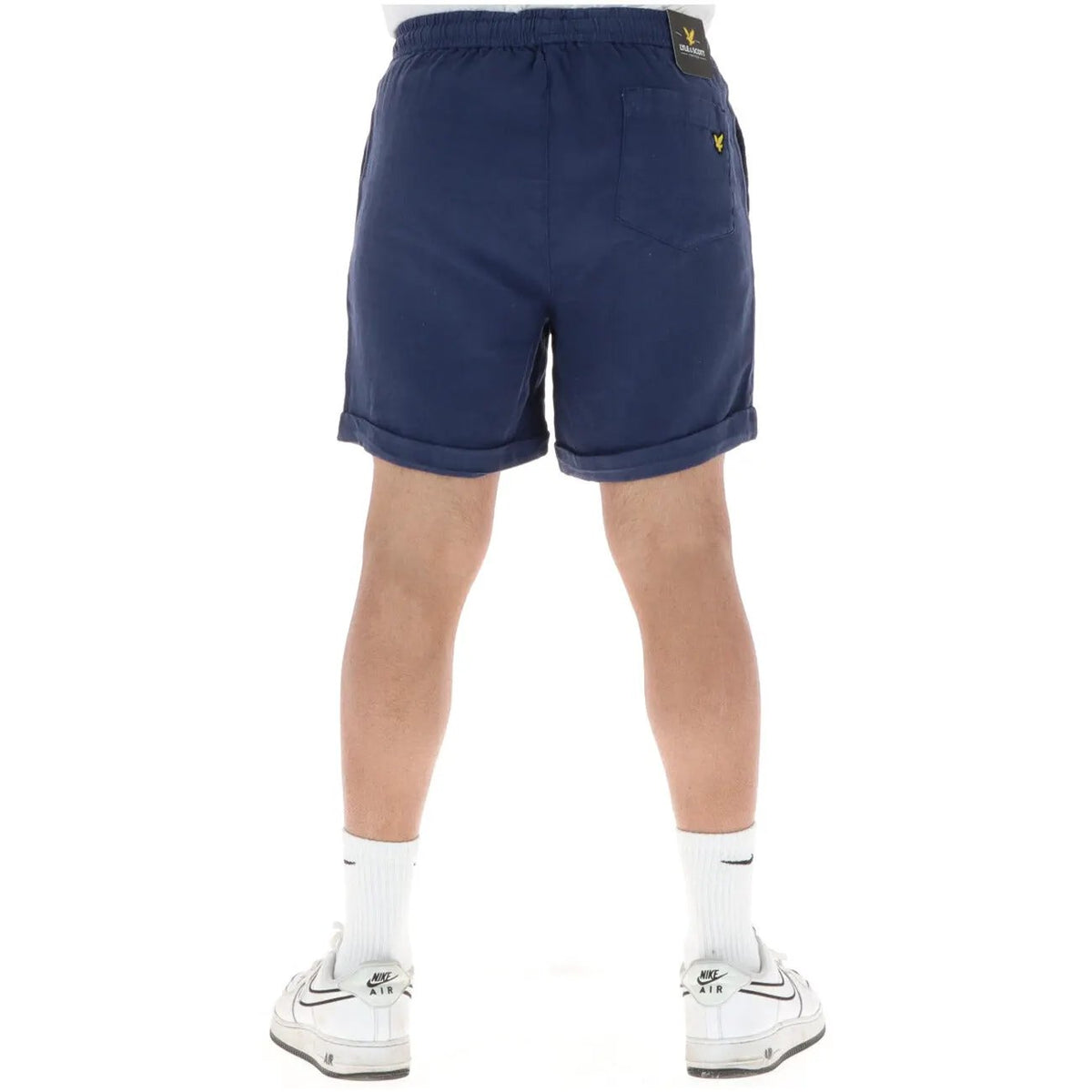 Lyle & Scott Men's Blue Linen Shorts