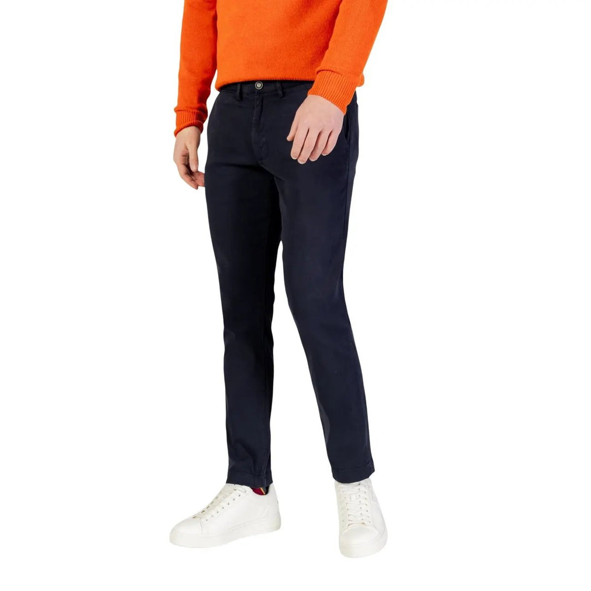 Borghese Men's Blue Cotton Trousers