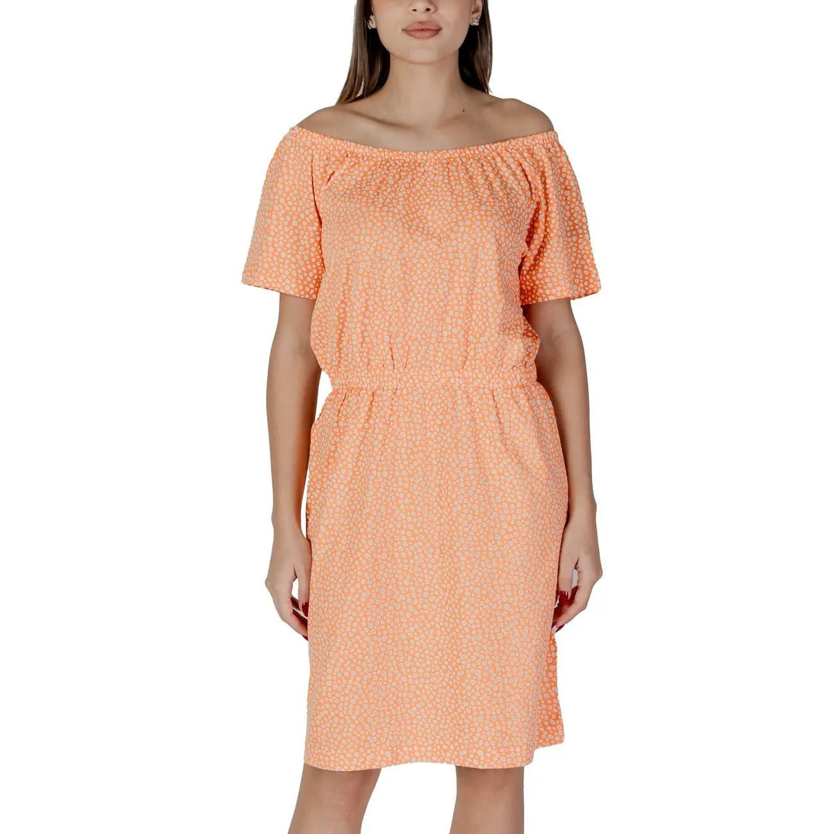 b.young Women's Orange Cotton Dress