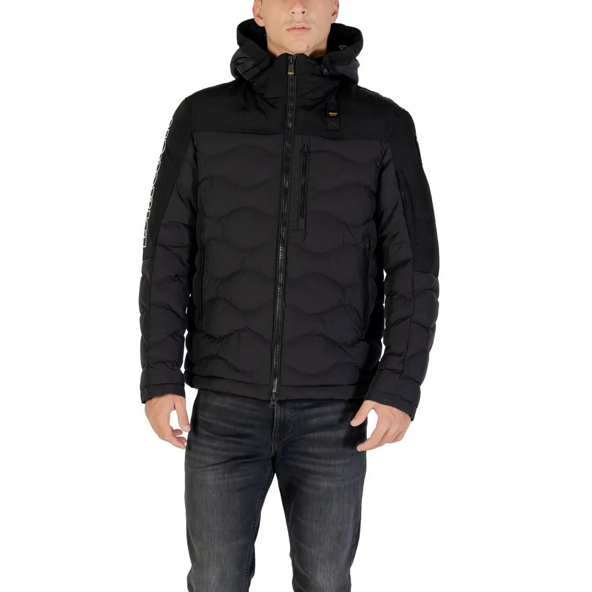 Blauer Men's Black Hooded Jacket
