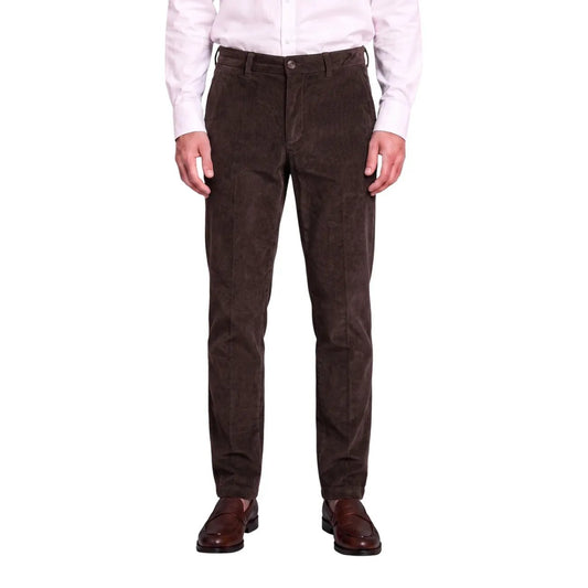 Borghese Men's Caligola Brown Corduroy Trousers