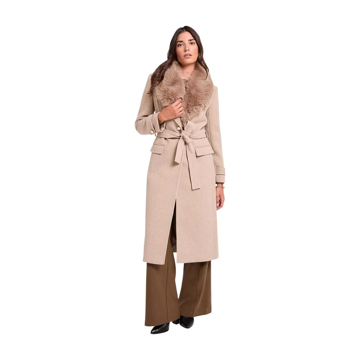 Morgan de Toi Women's Beige Wool Blend Coat