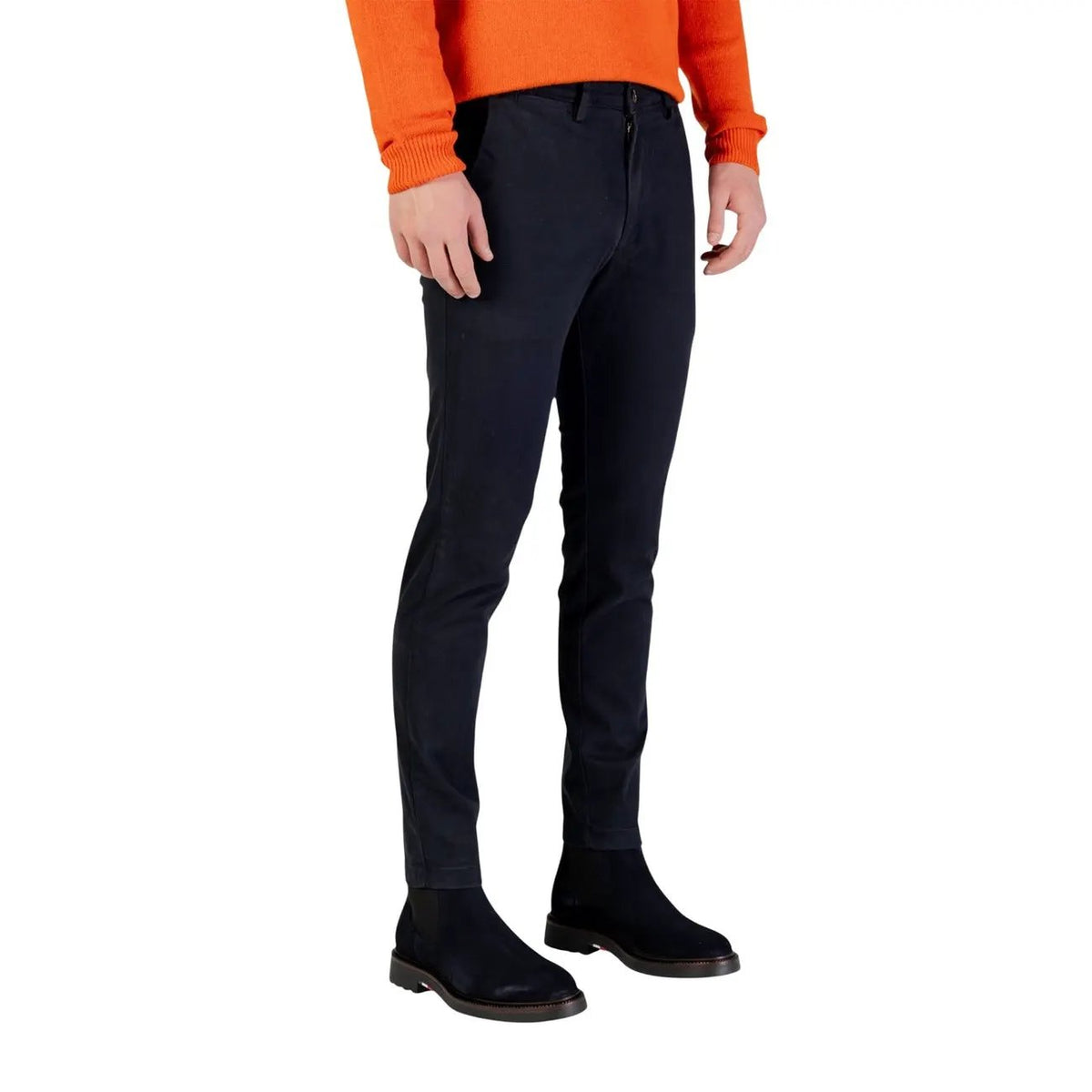 Borghese Men's Blue Cotton Trousers