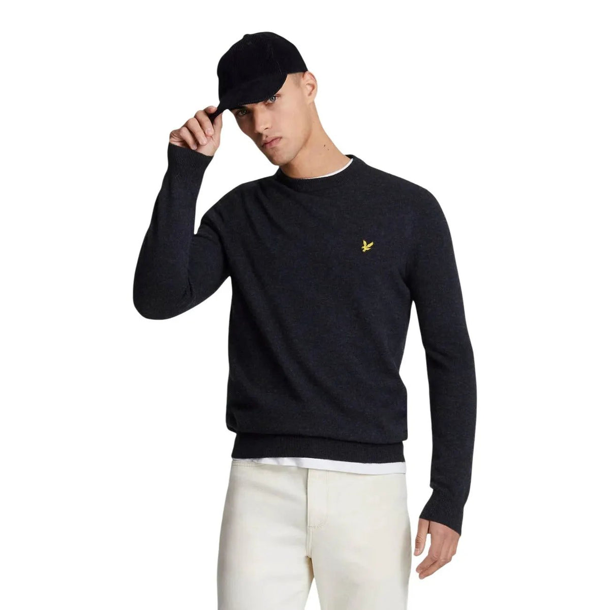 Lyle & Scott Men's Lambswool Blend Black Wool Sweater
