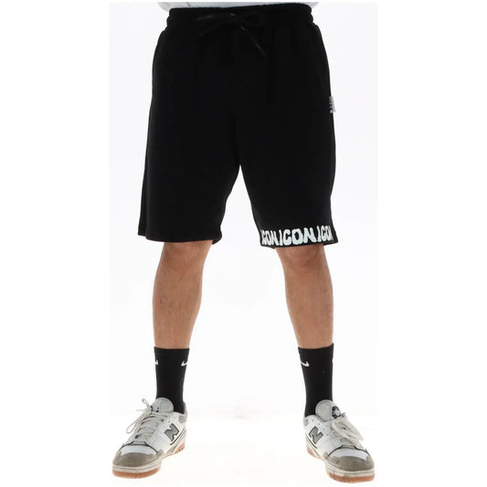Icon Men's Black Printed Shorts IUB017