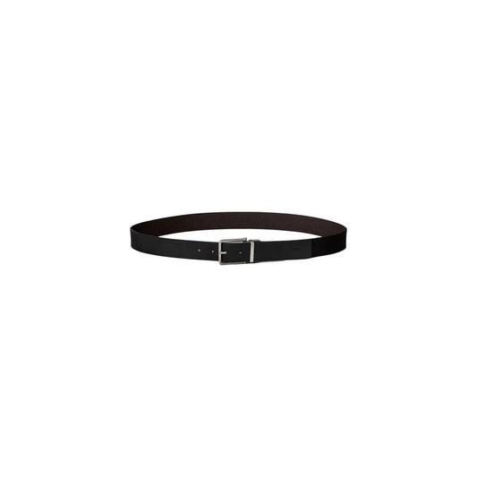 Calvin Klein Men's Black Leather Belt with Warmth Buckle