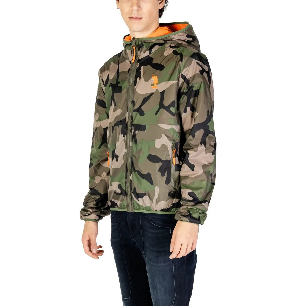 U.S. Polo Assn. Men's Green Nylon Hooded Jacket