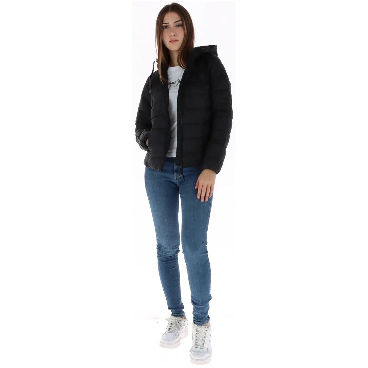 Pepe Jeans Women's Black Hooded Jacket PL4024500