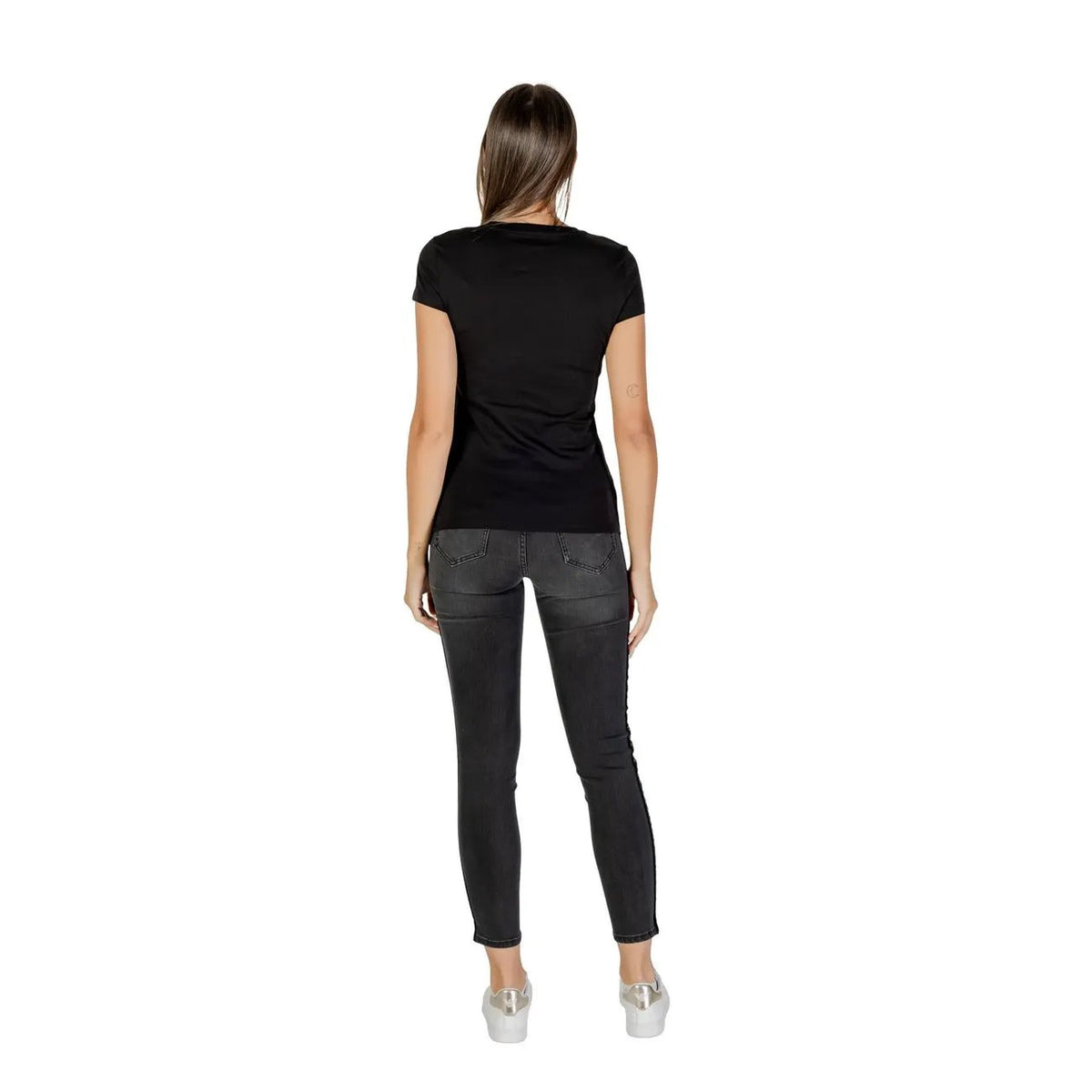 Armani Exchange Women's Black Cotton T-Shirt