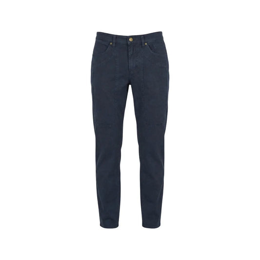 Jeckerson Men's Blue Cotton Trousers