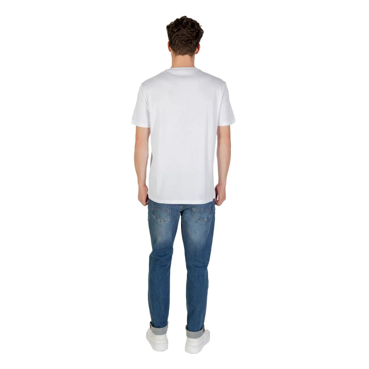 Armani Exchange Men's White Printed Cotton T-Shirt