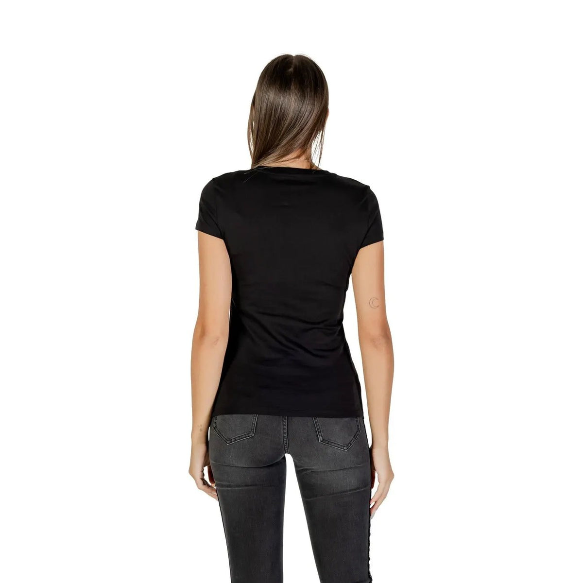 Armani Exchange Women's Black Cotton T-Shirt