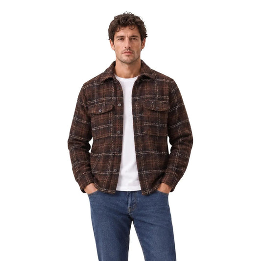 Only & Sons Men's Luigi Brown Boucle Overshirt