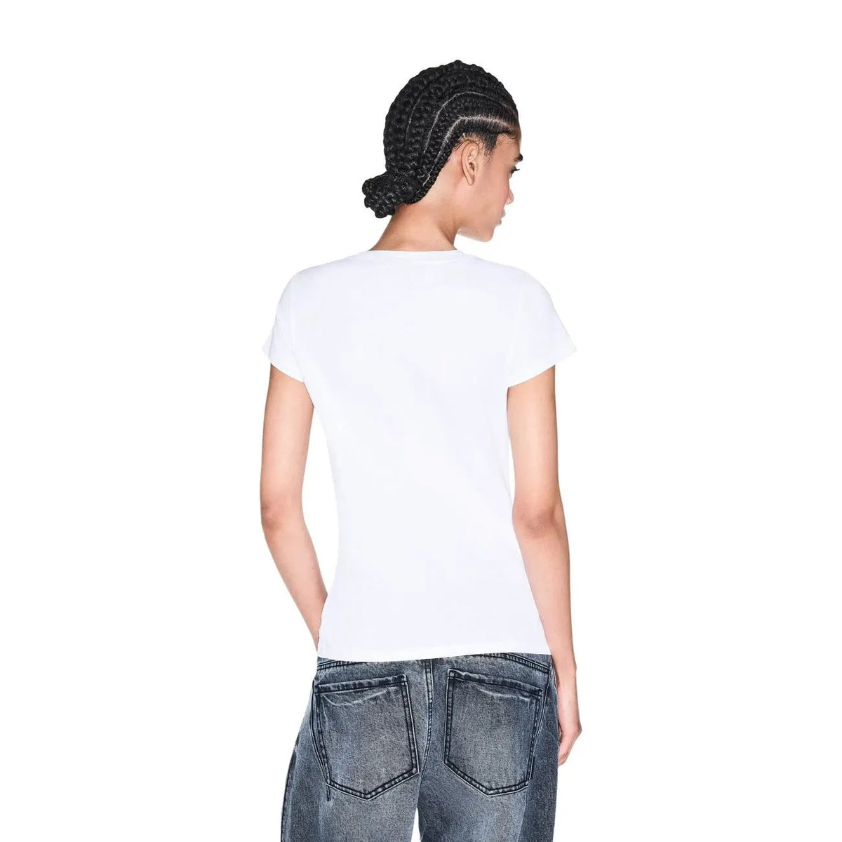 Armani Exchange Women's White Cotton T-Shirt