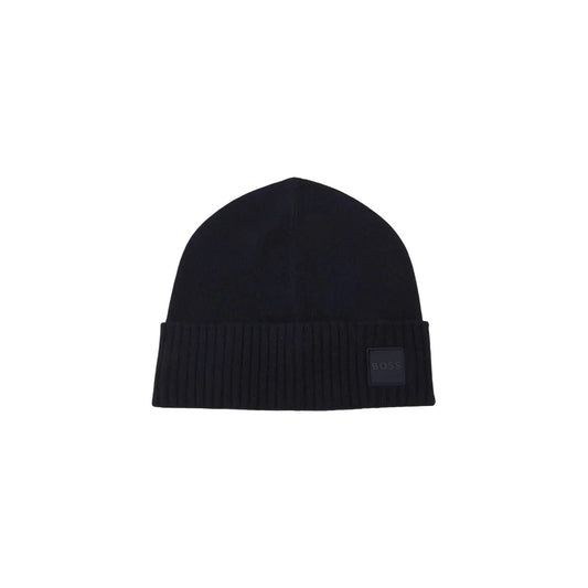 Boss Men's Akaio Blue Wool Beanie