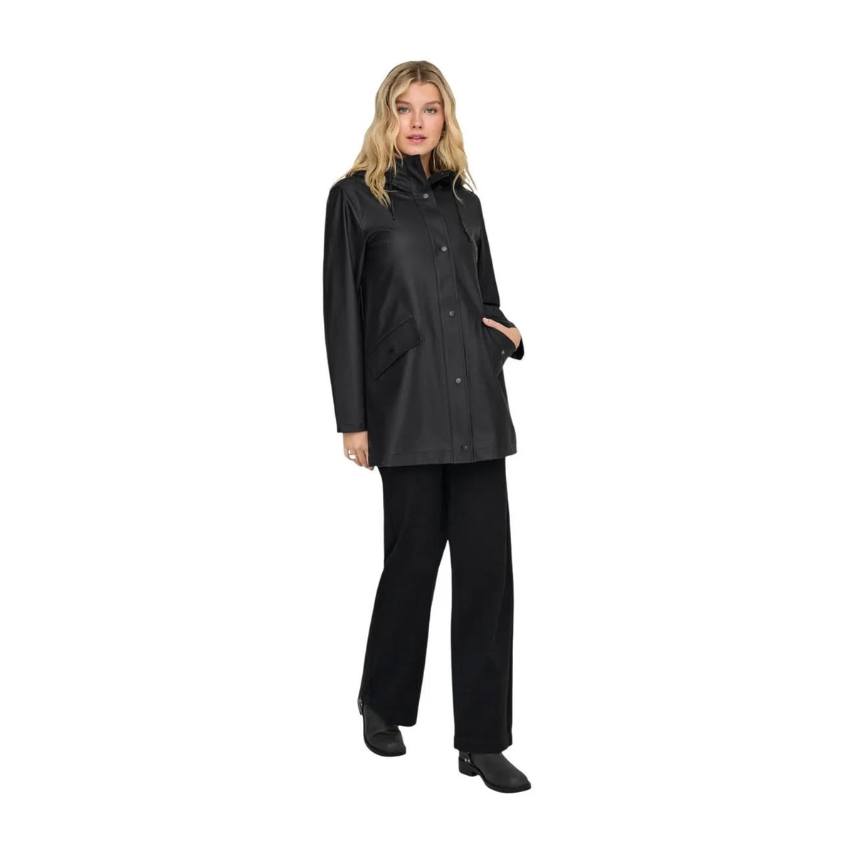 Only Women's Elisa Black Hooded Raincoat
