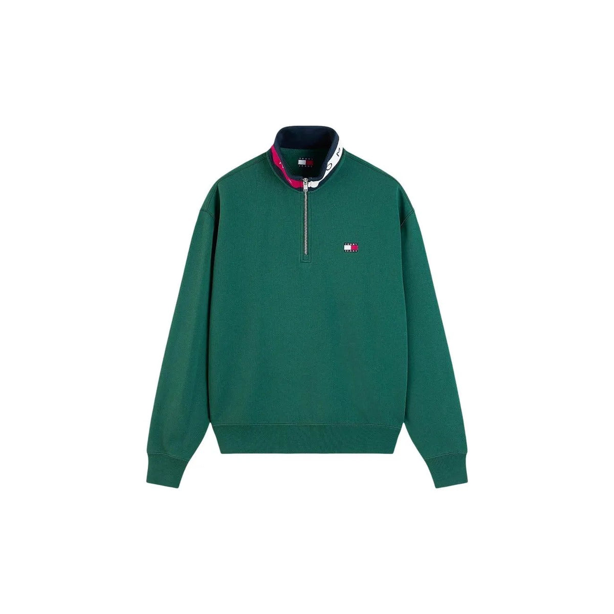 Tommy Hilfiger Jeans Men's Green Zip Turtleneck Sweatshirt