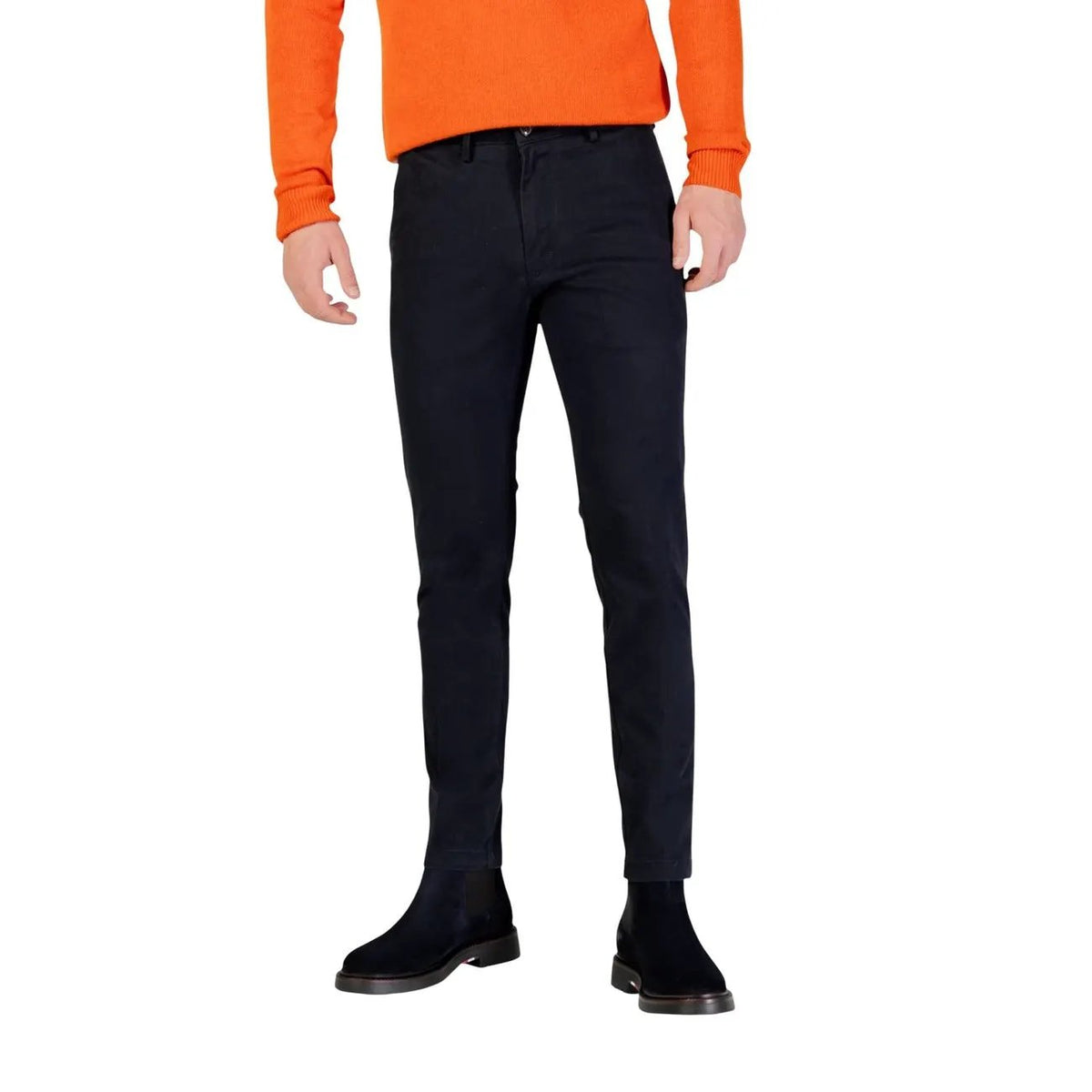 Borghese Men's Blue Cotton Trousers