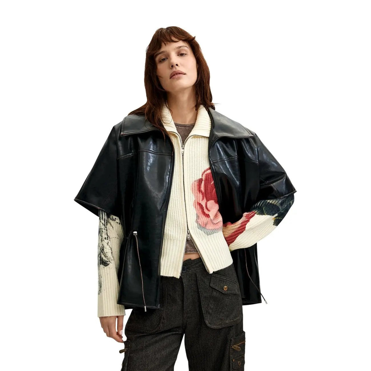 Desigual Women's Richmond High Black Poncho
