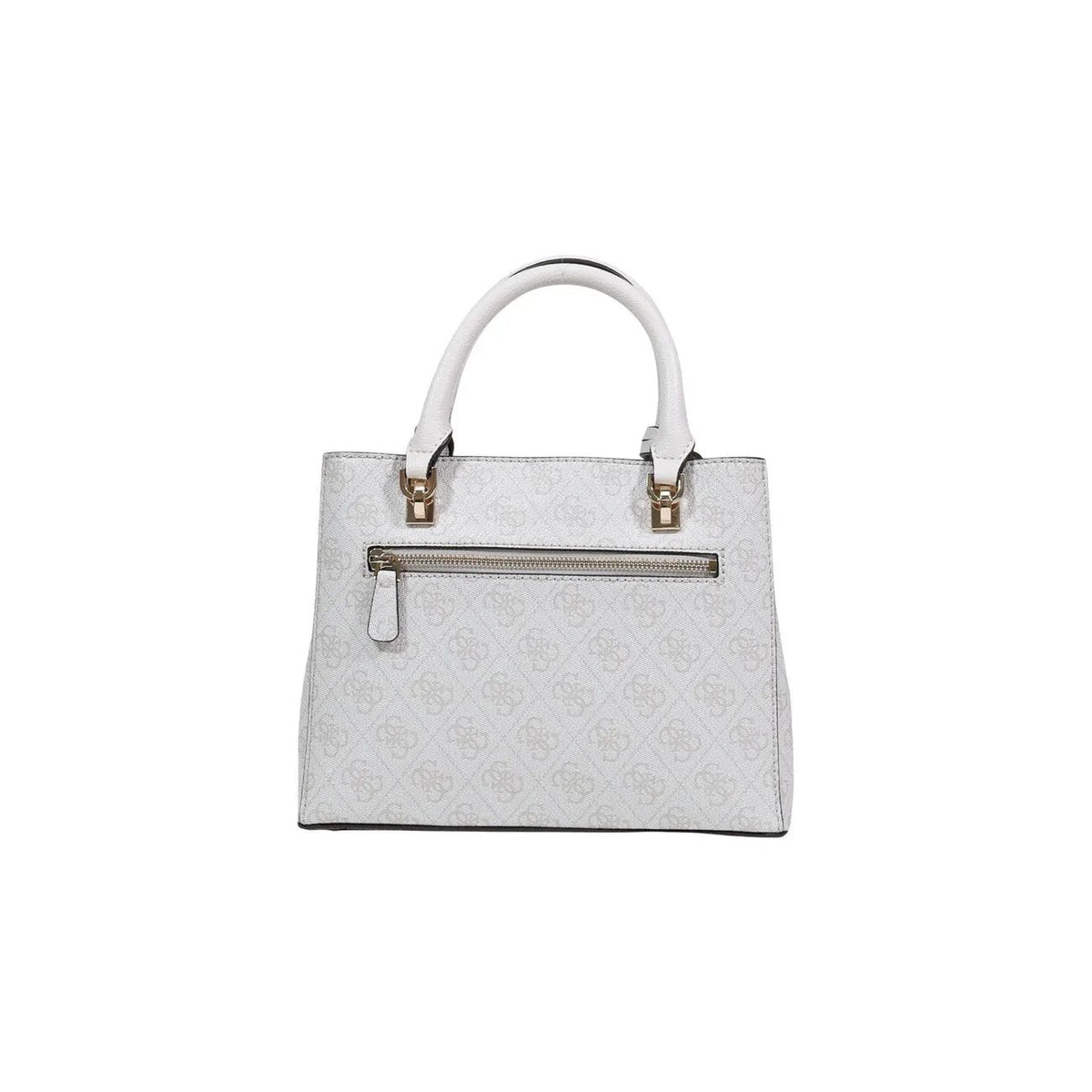 Guess Women's White Noelle II Faux Leather Bag with Zip Top