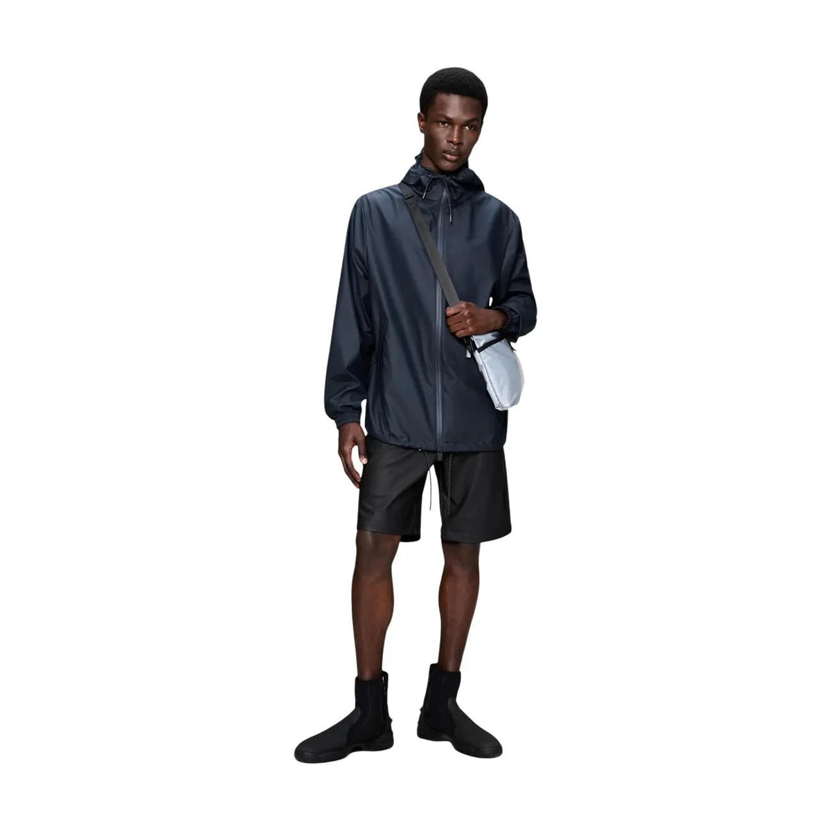 Rains Men's Storm Breaker Blue Hooded Jacket