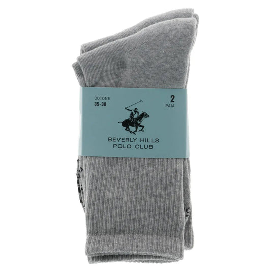Beverly Hills Polo Club Men's Grey Cotton Socks
