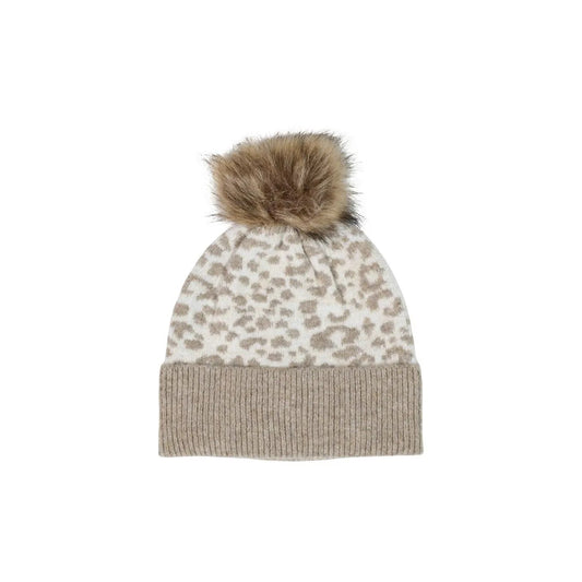Pieces Women's Jumbo Beige Knit Hood