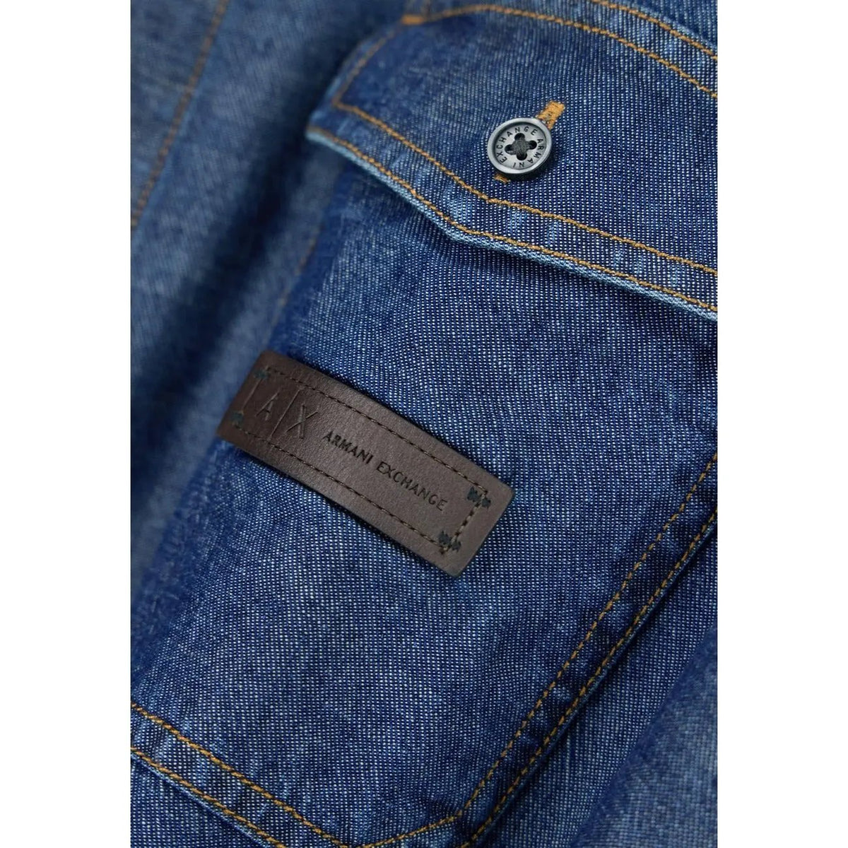 Armani Exchange Men's Blue Cotton Shirt