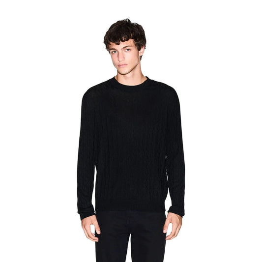 Armani Exchange Men's Black Wool Sweater