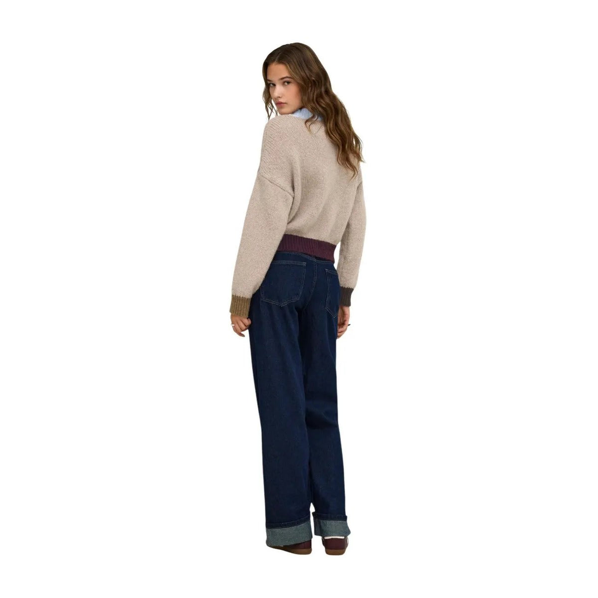Only Women's Olina Beige High Neck Sweater