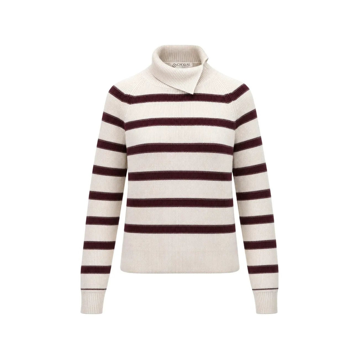 Choral Women's Bordeaux Striped Sweater