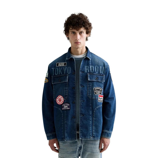 Replay Men's Blue Cotton Blazer