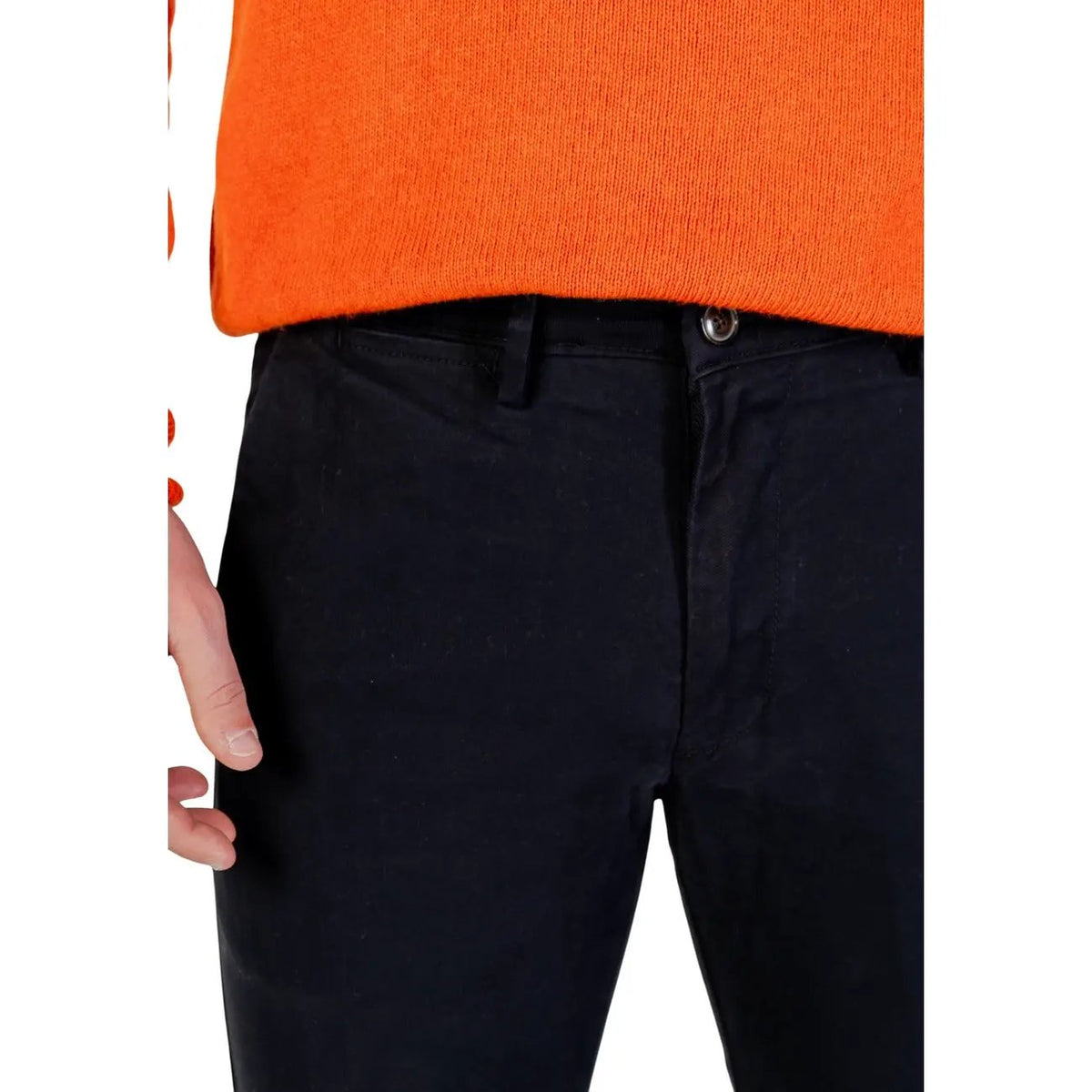 Borghese Men's Blue Cotton Trousers