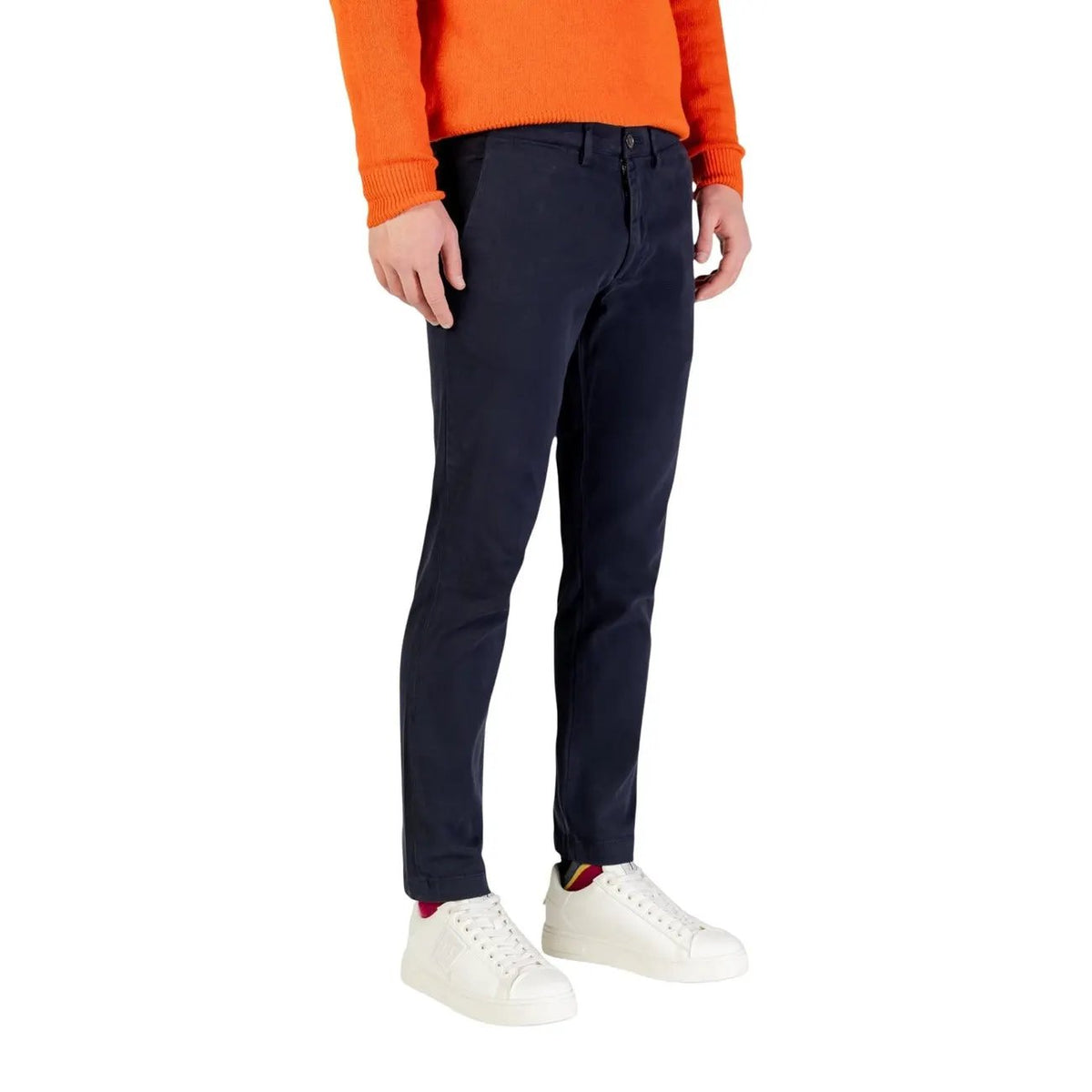 Borghese Men's Blue Cotton Trousers