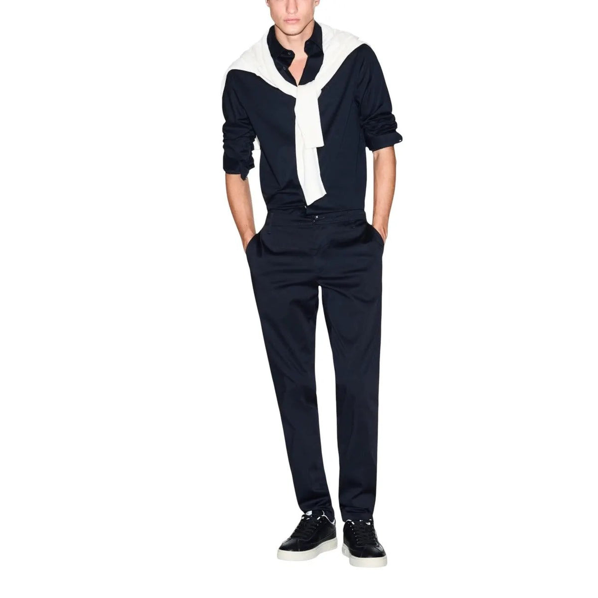 Armani Exchange Men's Blue Cotton Shirt